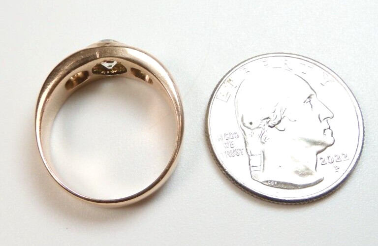 Antique 1920’s European Diamond Engagement Ring 14K Rose Gold 9 UK-R1/2 EGL USA
