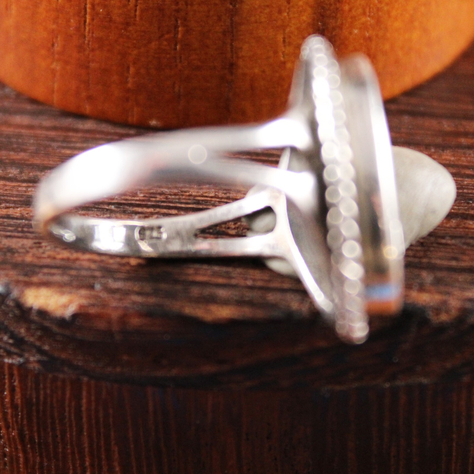 Charles Winston Oval Openwork Fleur-De-Lis Ring Sterling Silver Sz 6.5 Signed CW