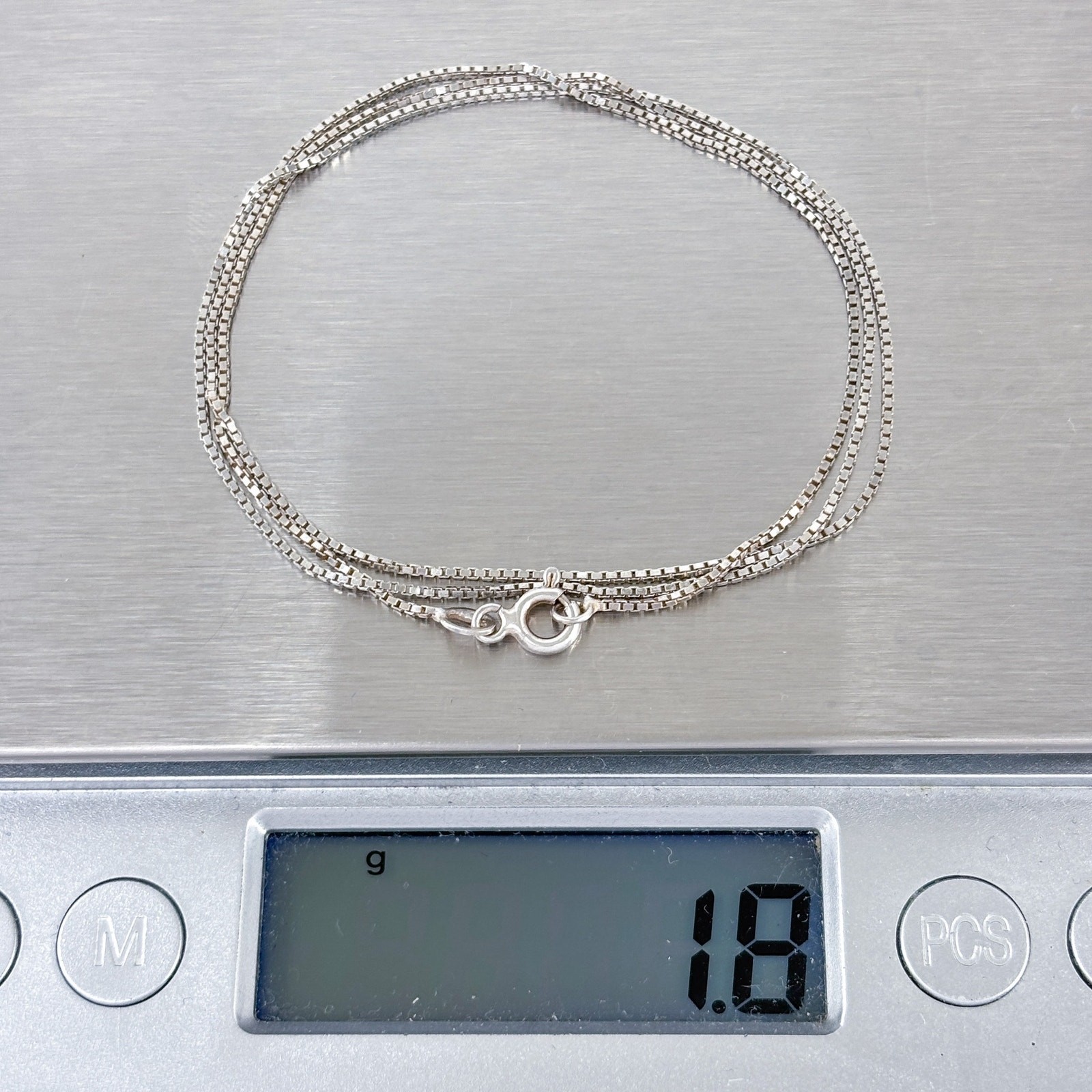 Vintage Italian Sterling Silver 925 | Box Link Chain Necklace | 18″