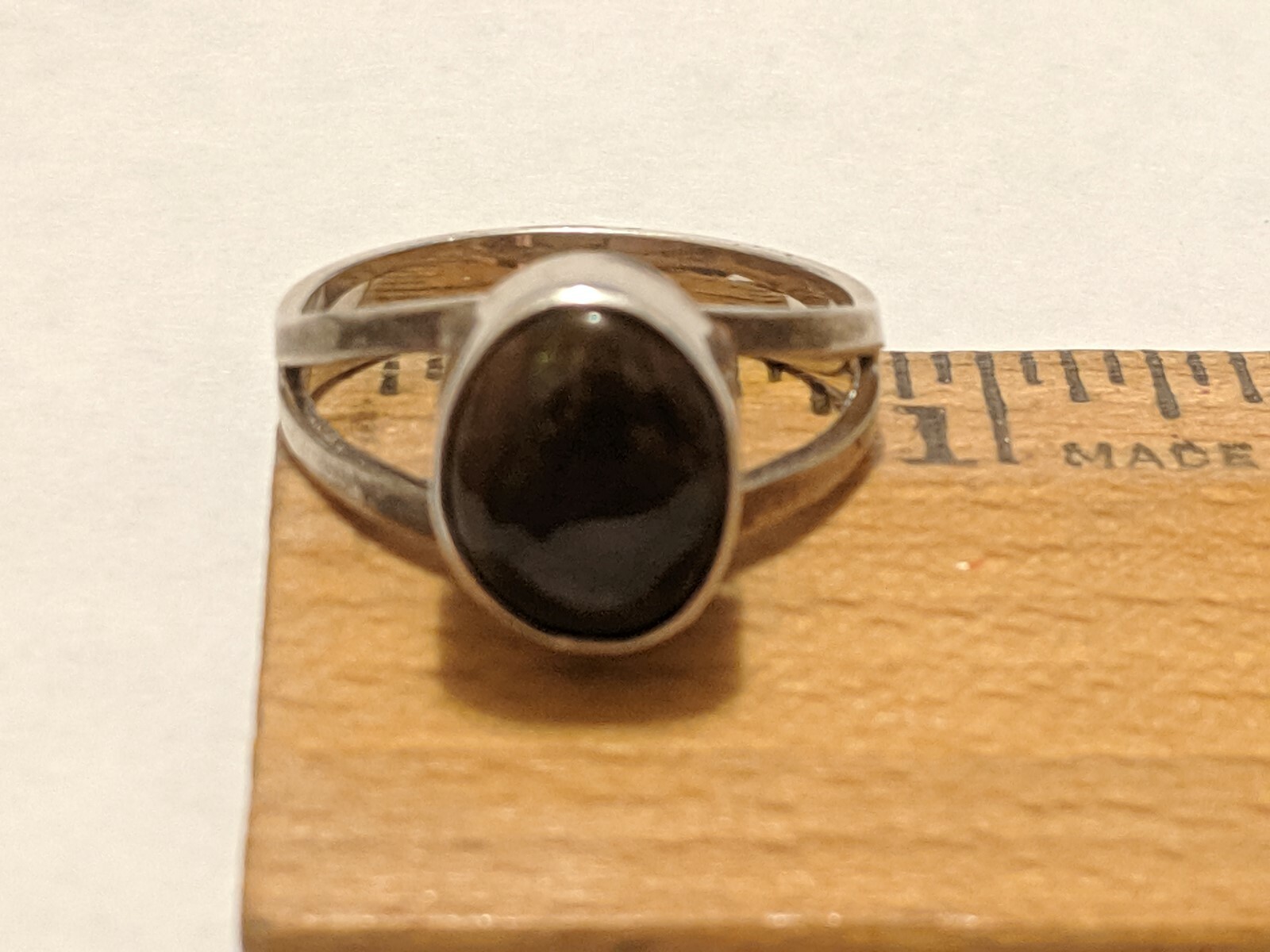 VINTAGE FIRE AGATE RING STERLING SILVER 925 ABOUT SIZE 9 1/4