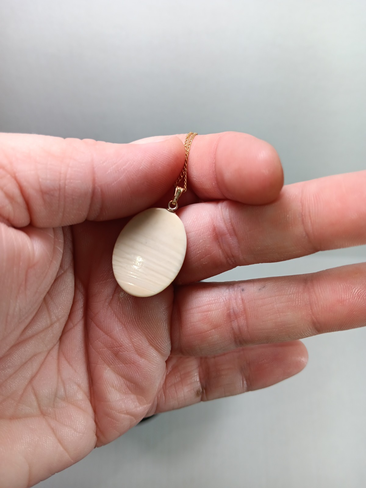 Vintage Scrimshaw Ship Pendant 14K GF Chain Necklace