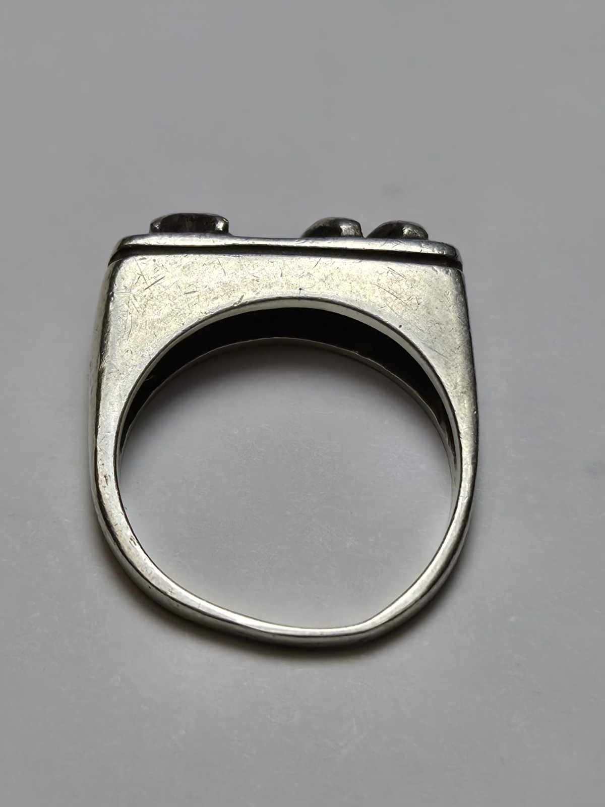 Vintage Dian Malouf .925 Sterling Silver Stripes & Star Ring Size 6