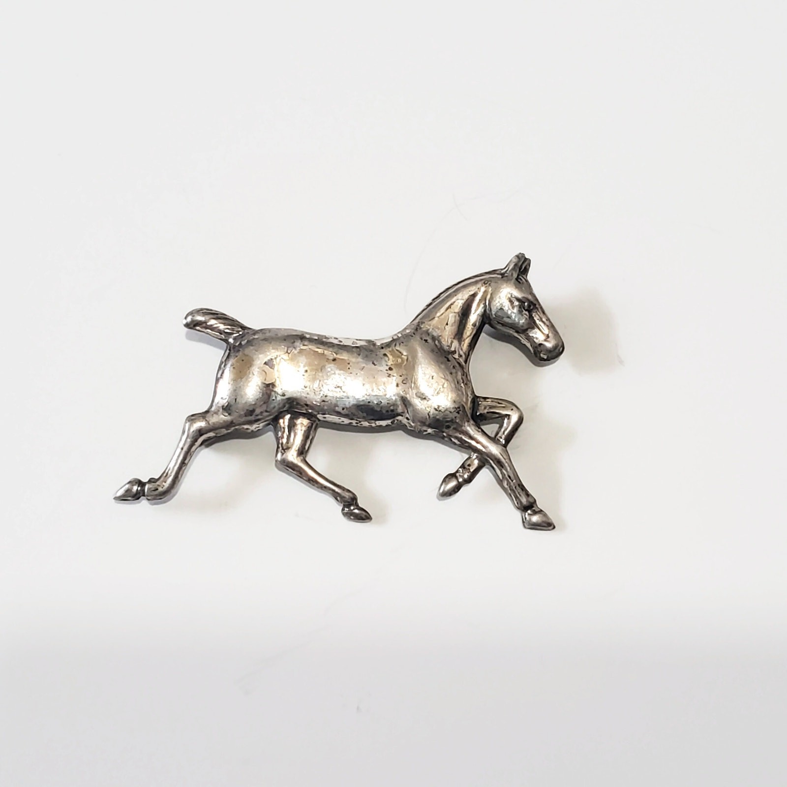 Vintage Danecraft Sterling Silver Running Horse Brooch Pin 925
