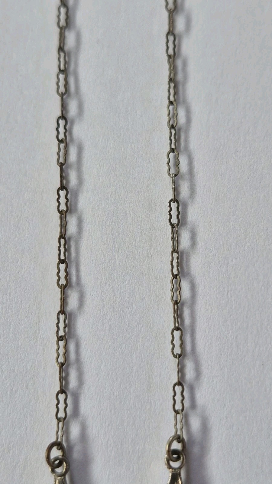 Necklace Art Deco Blue Crystal Sphere Faceted Shape Silver Tone Chain 15.75″