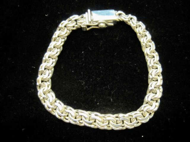 NEW DOUBLE ROLO LINK STERLING SILVER CHAIN BRACELET 24.4 grm – 7.5″ TAXCO MEXICO