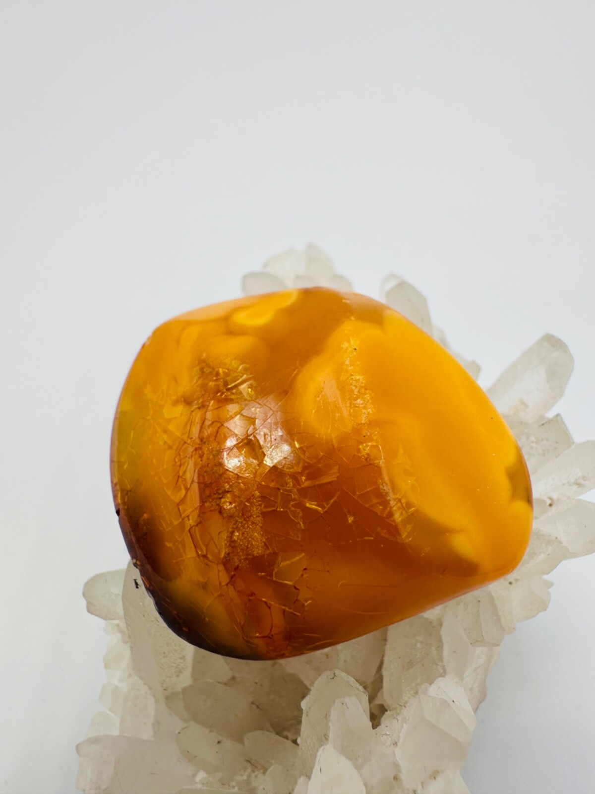 Vintage Baltic Amber Brooch Egg yolk USSR 1970s