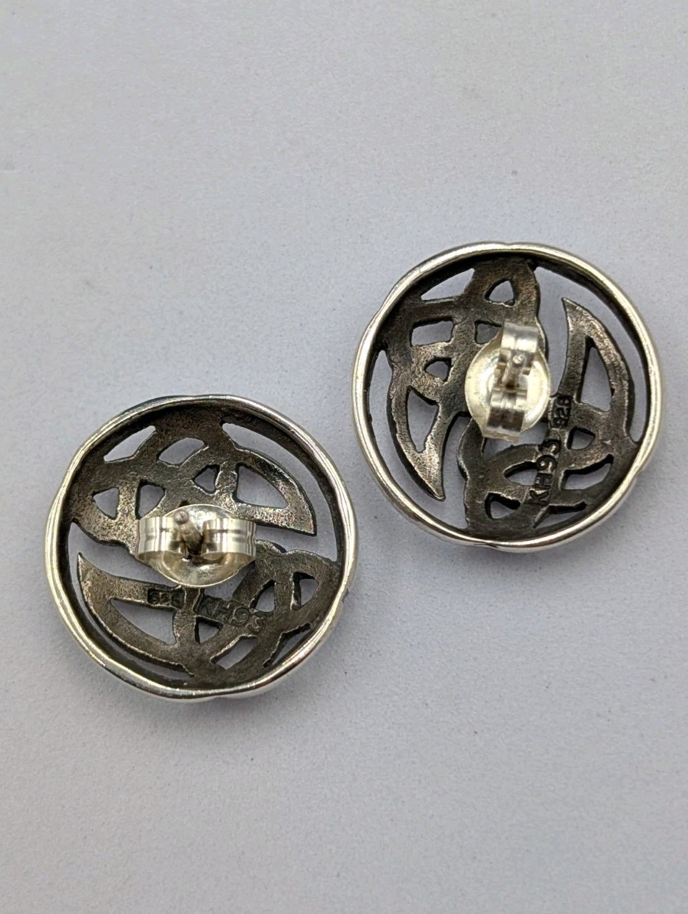 Vintage Kit Heath ’93 Sterling Silver Round Celtic Irish Knot Stud 925 Earrings