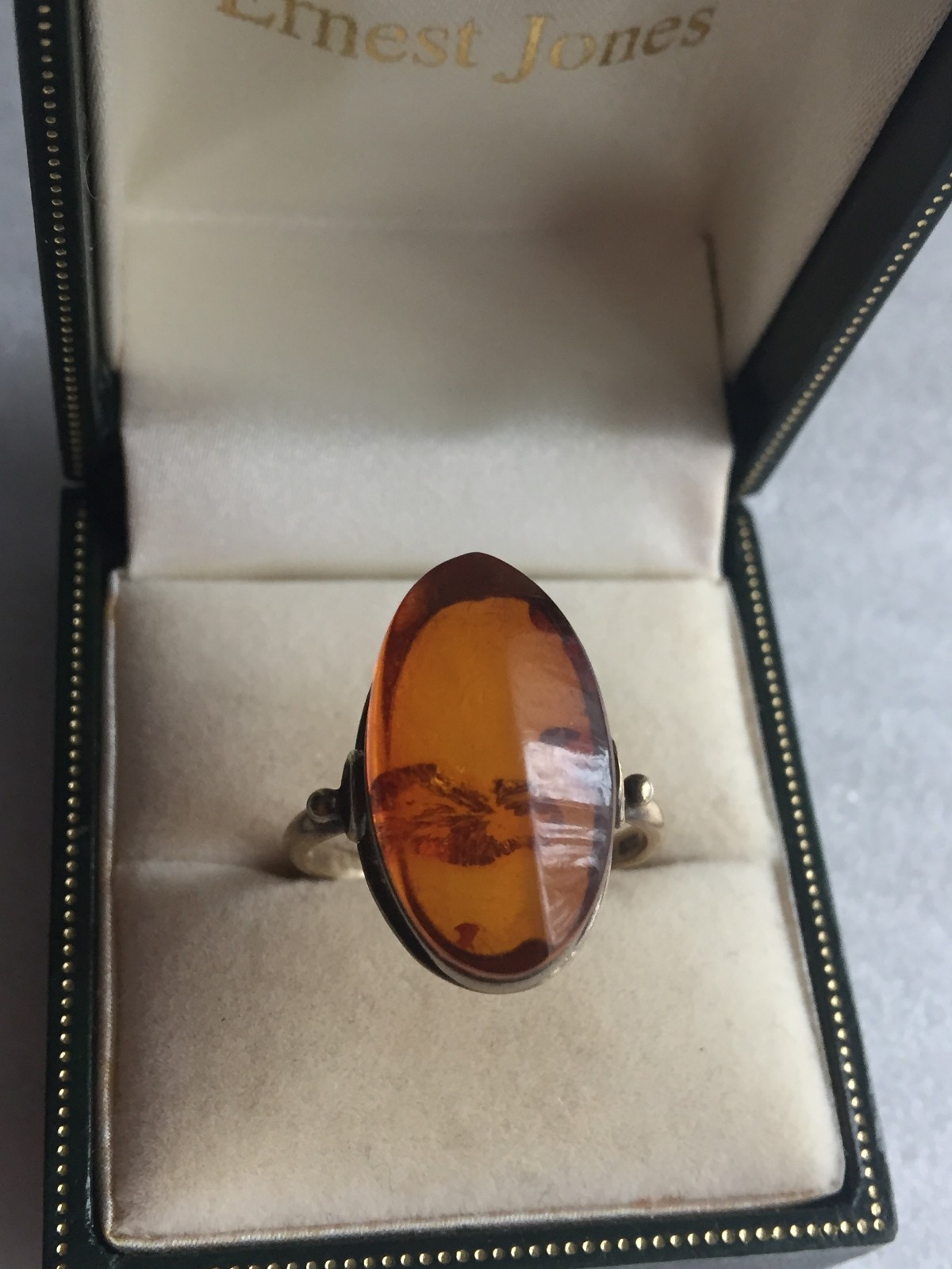Rings Gold Plated Vintage Soviet Silver 875 USSR 100% Genuine Royal amber Baltic