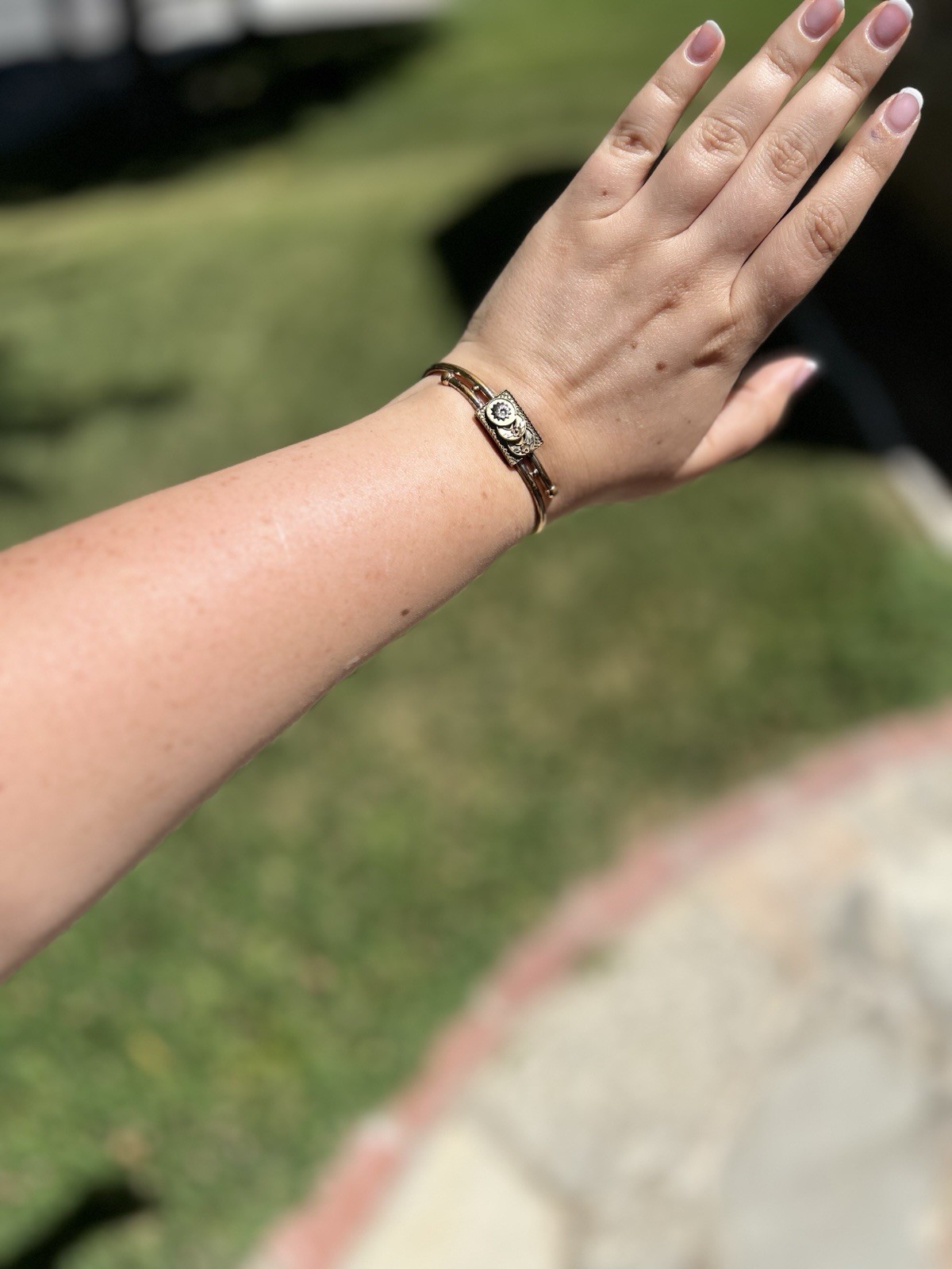 Antique Victorian bypass bracelet gold filled with solid 14k gold clasp