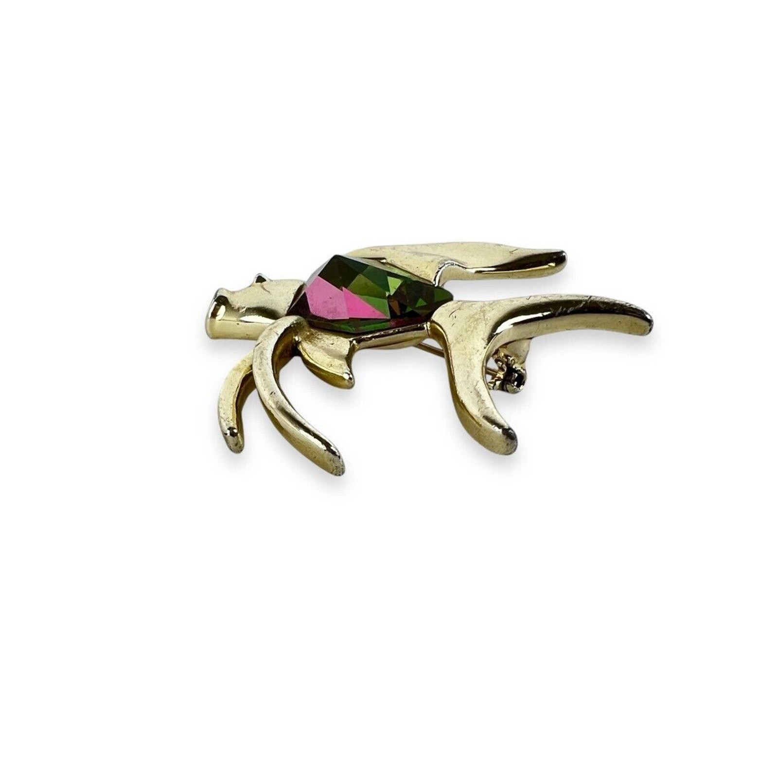 Sarah Coventry Brooch Tropicana Fish Pin Sparkly Faceted Stone Gold Tone Vintage