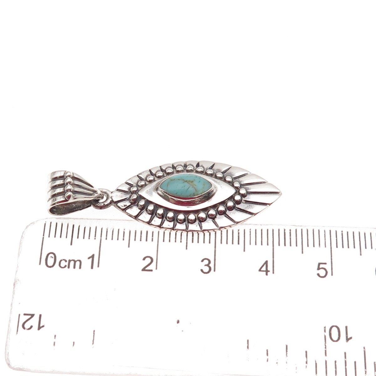 ATI Annika Witt 925 Sterling Silver Vintage Mexico Real Turquoise Charm Pendant