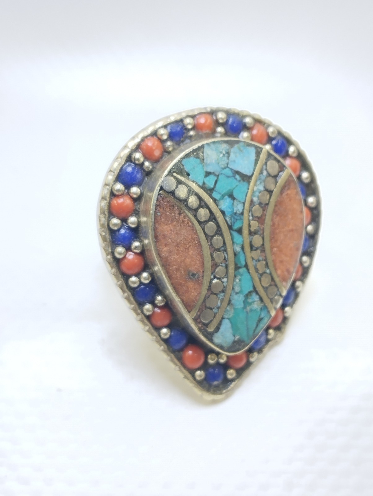 Rare Extremely Ancient Antique Victorian Ring Multicolor Stones Amazing Artifact