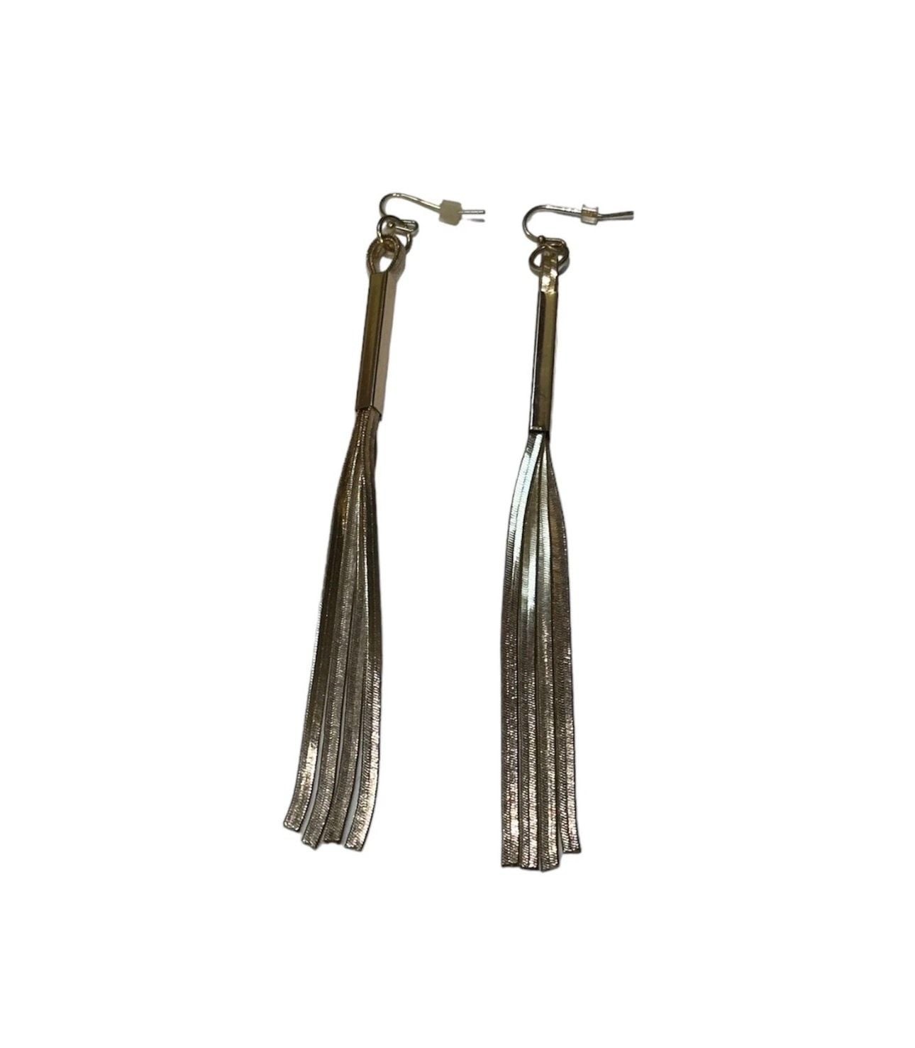 Vintage Liquid Metal Tassel Dangle Earrings