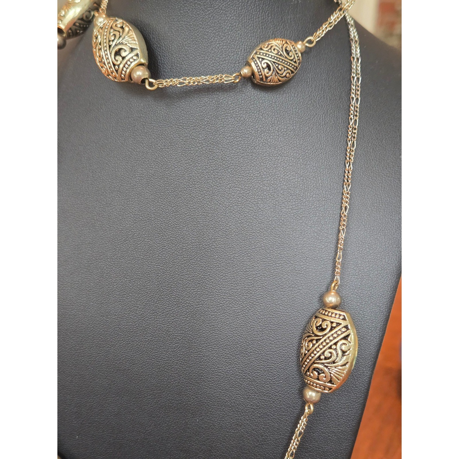 Coldwater Creek Necklace Filagree Station Necklace Vintage 34″in
