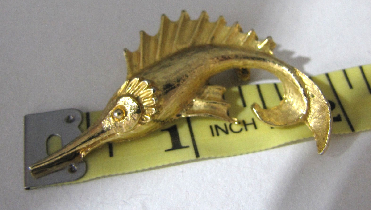 Vintage Crab Swordfish Pin Lot 4 Sea Life Mamselle Rhinestone Gold Silver Tone