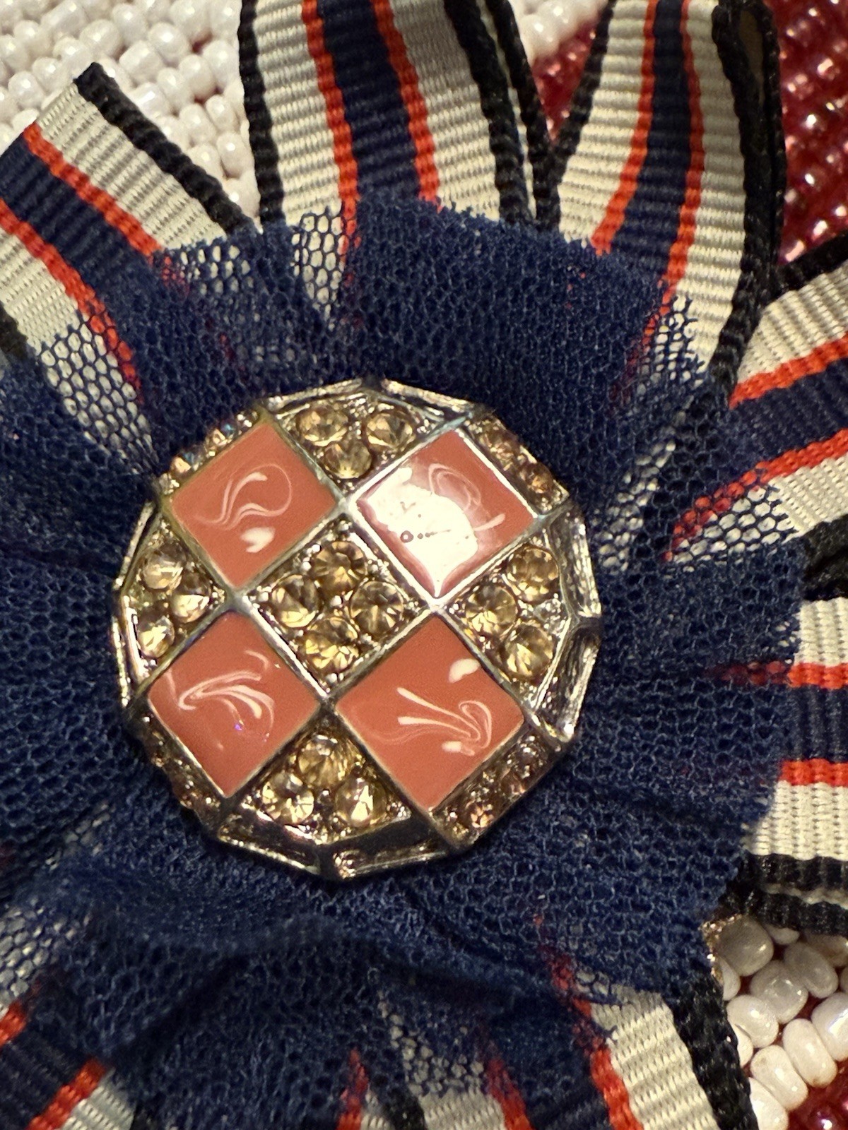 VTG 3 1/2” RED, WHITE & BLUE PATRIOTIC PIN – Costume Jewelry