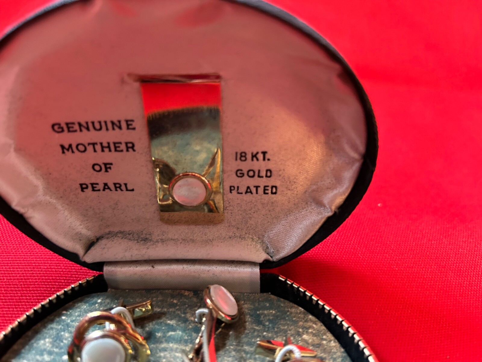 Vintage Men’s Cuff Links and Tie Bar 18KT Gold Plated