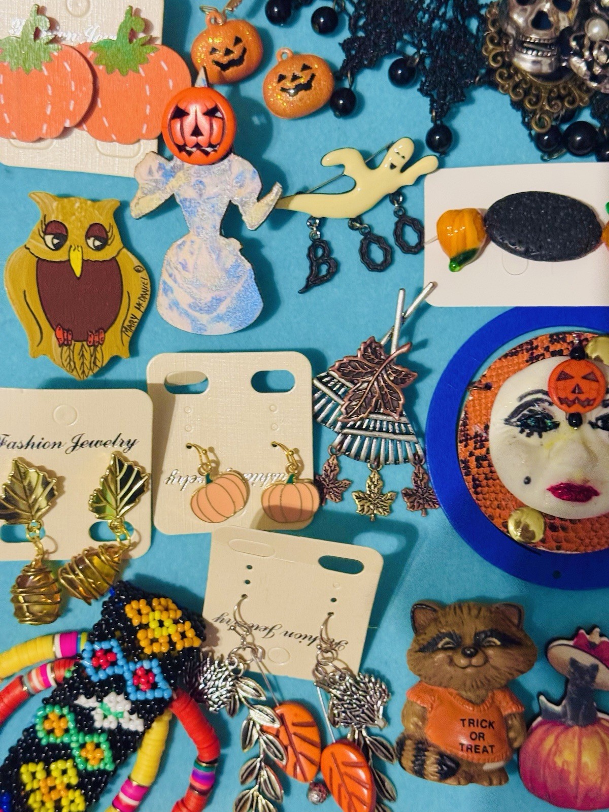 Halloween Fall Theme Jewelry Lot Of 65. Some Signed Some New With Tag