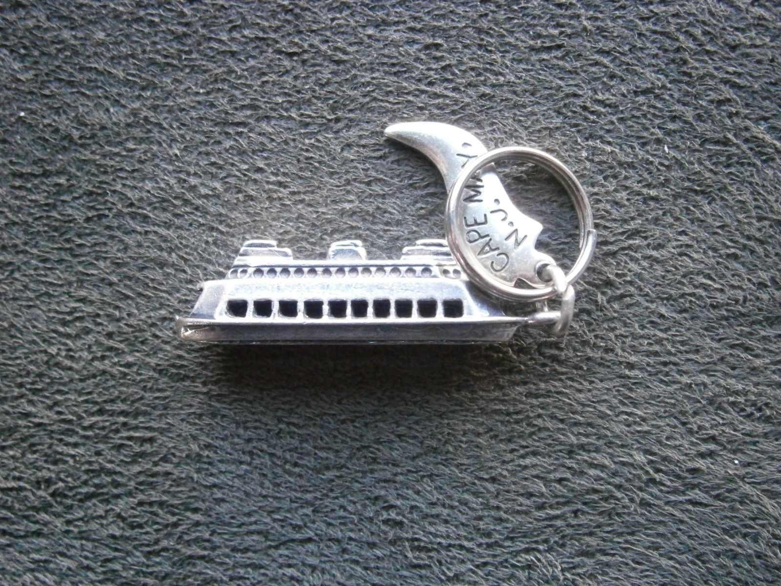 Cape May NJ Cruise Ship Ferry Vintage Sterling Silver Bracelet Charm Pendant 4g