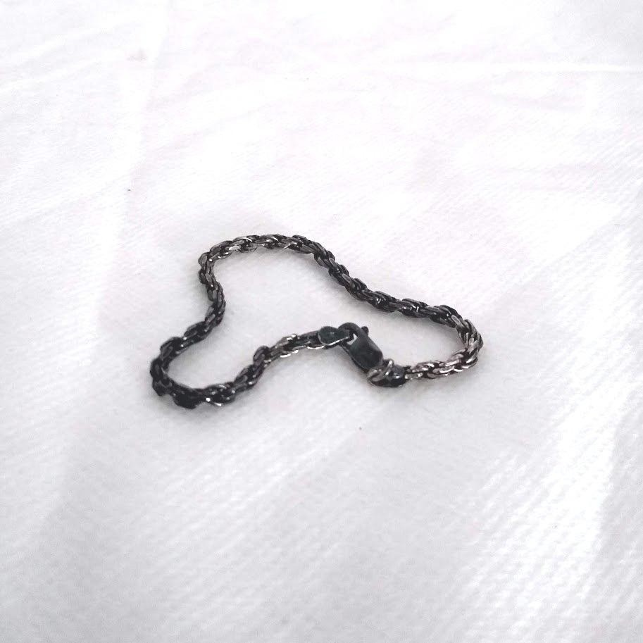 Vintage Italy 925 Sterling Silver Spiga Wheat Chain Bracelet Signed UX 7″