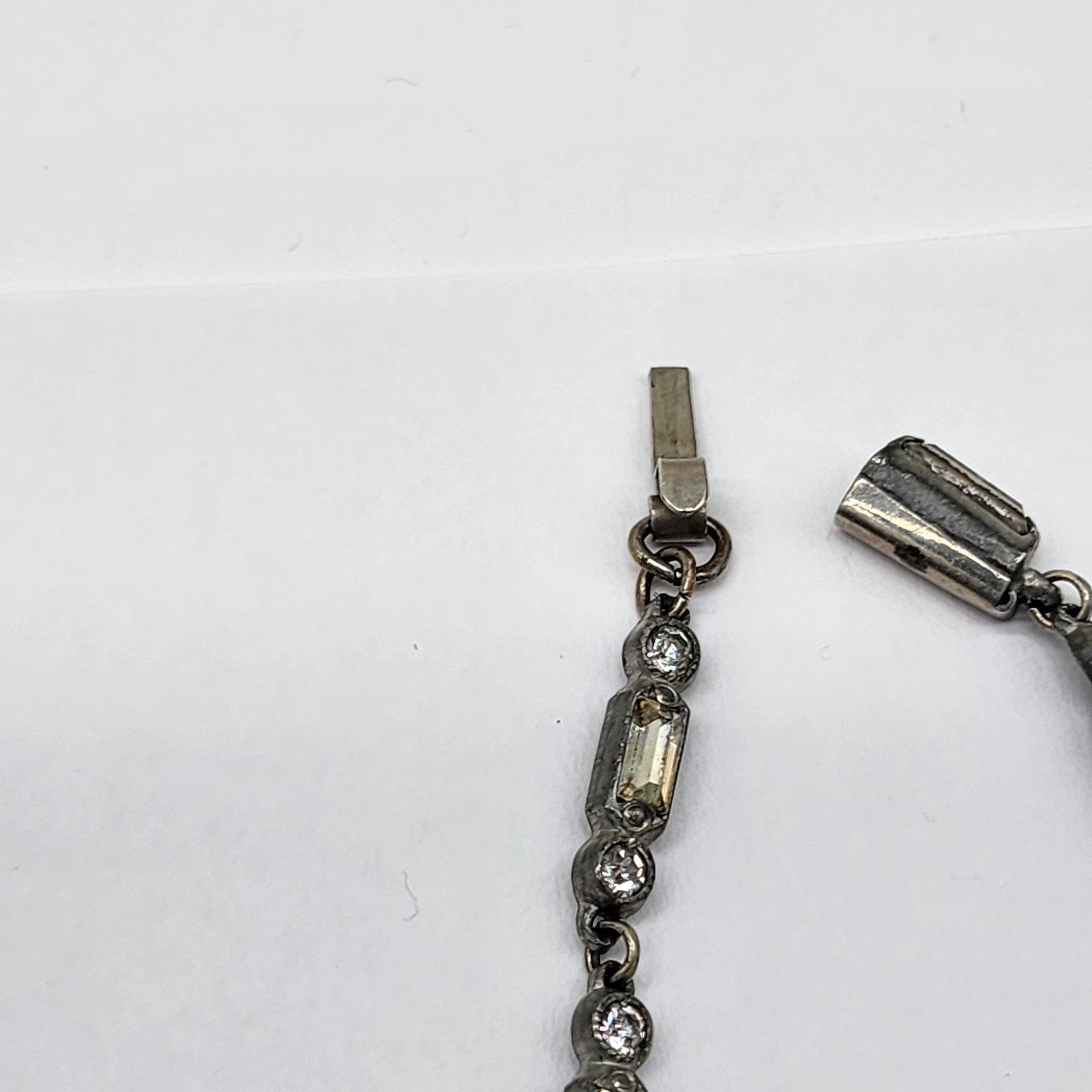Art Deco Paste Rhinestone Festoon pendant Necklace 1920s antique