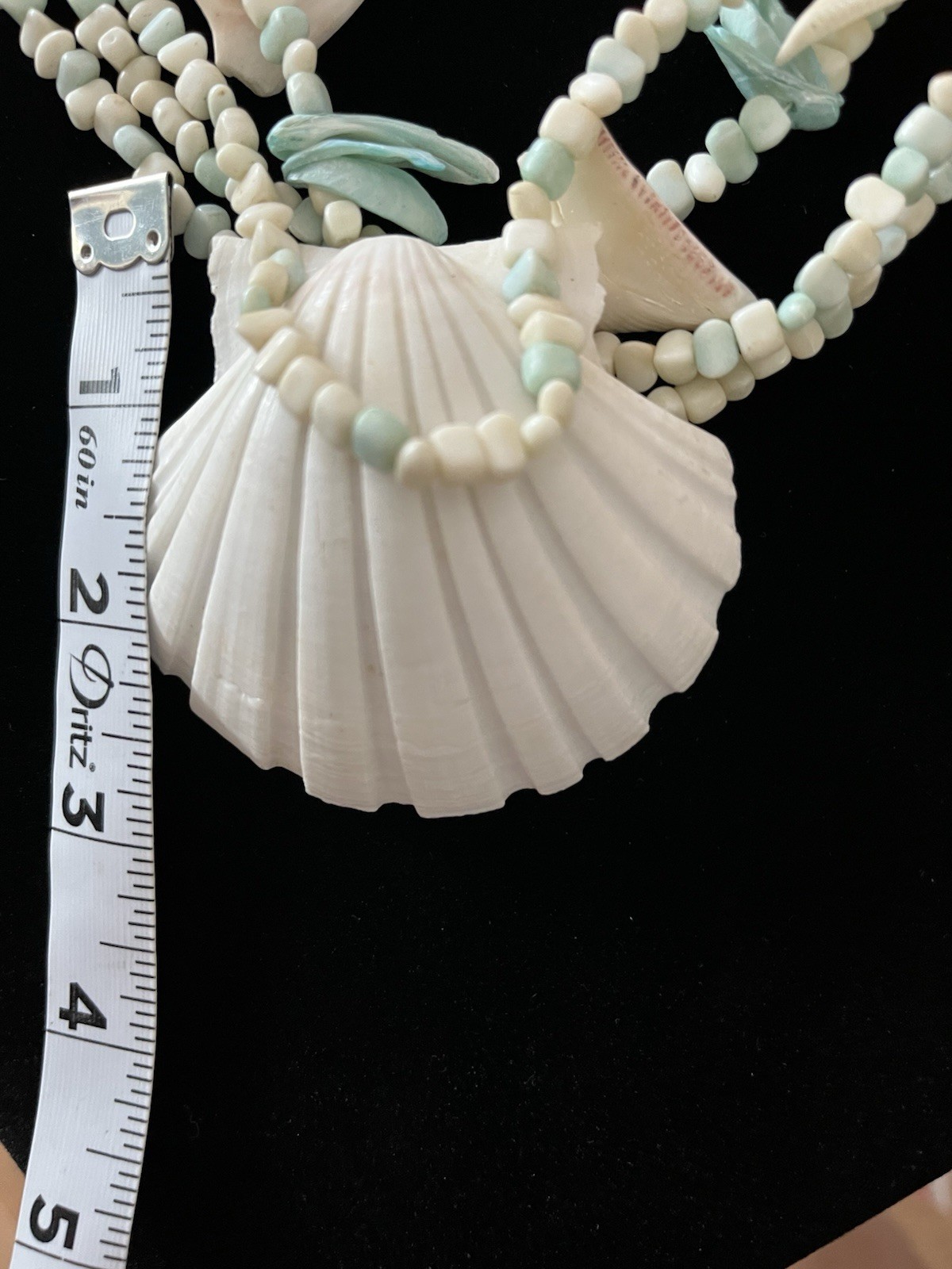 Beaded Faux Shell Statement Necklace