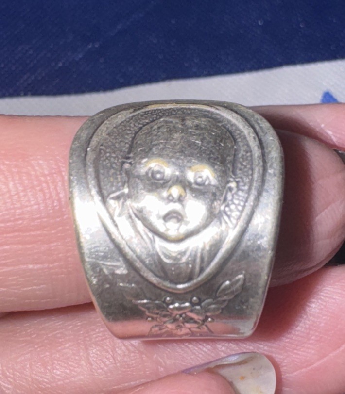 Vintage Oneida Gerber Baby Spoon Ring Adjustable