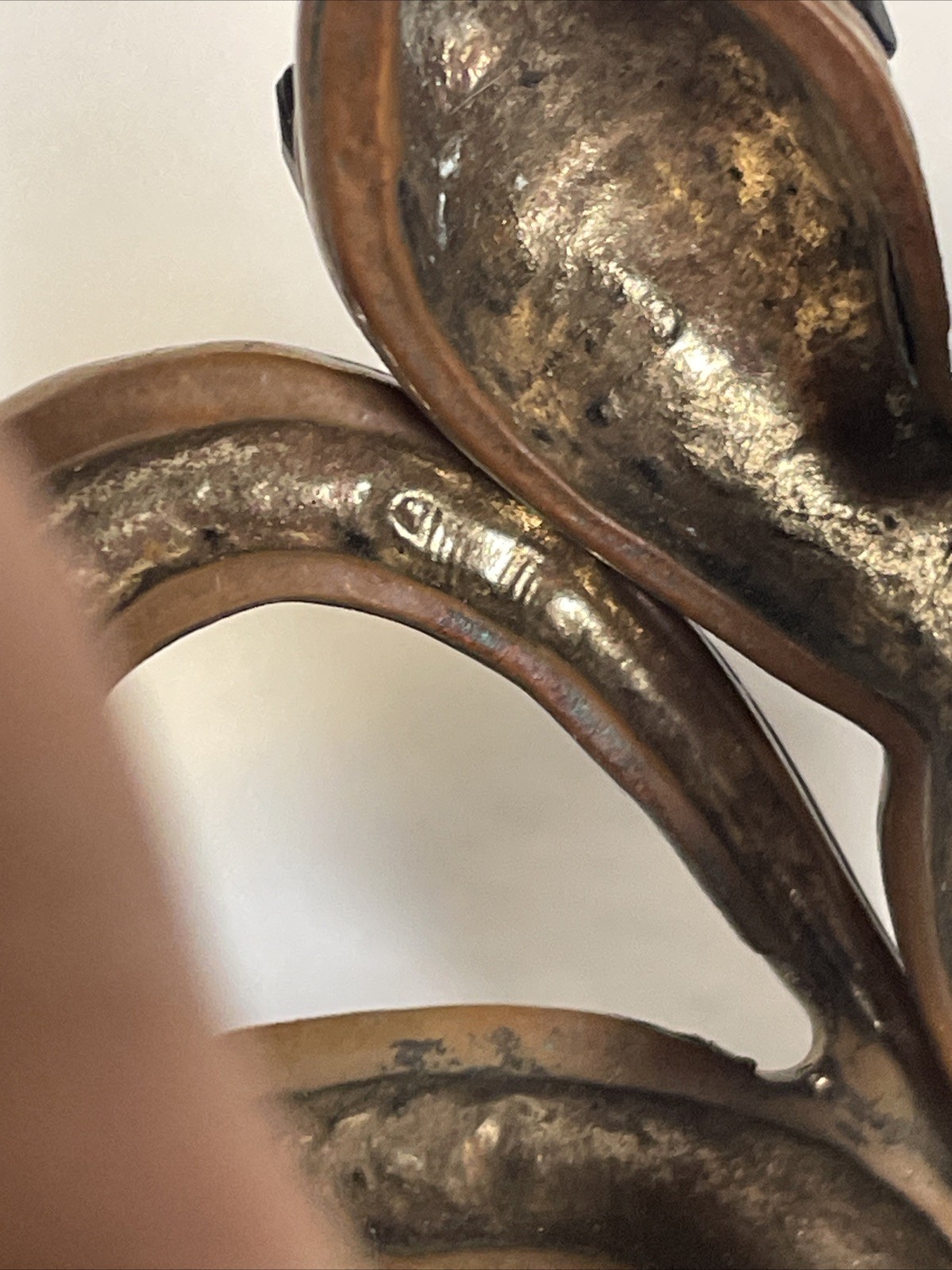 1970 – 1980 Copper Coiled Snake Biker Goth Western Hinged Bracelet Vtg Gem Eyes