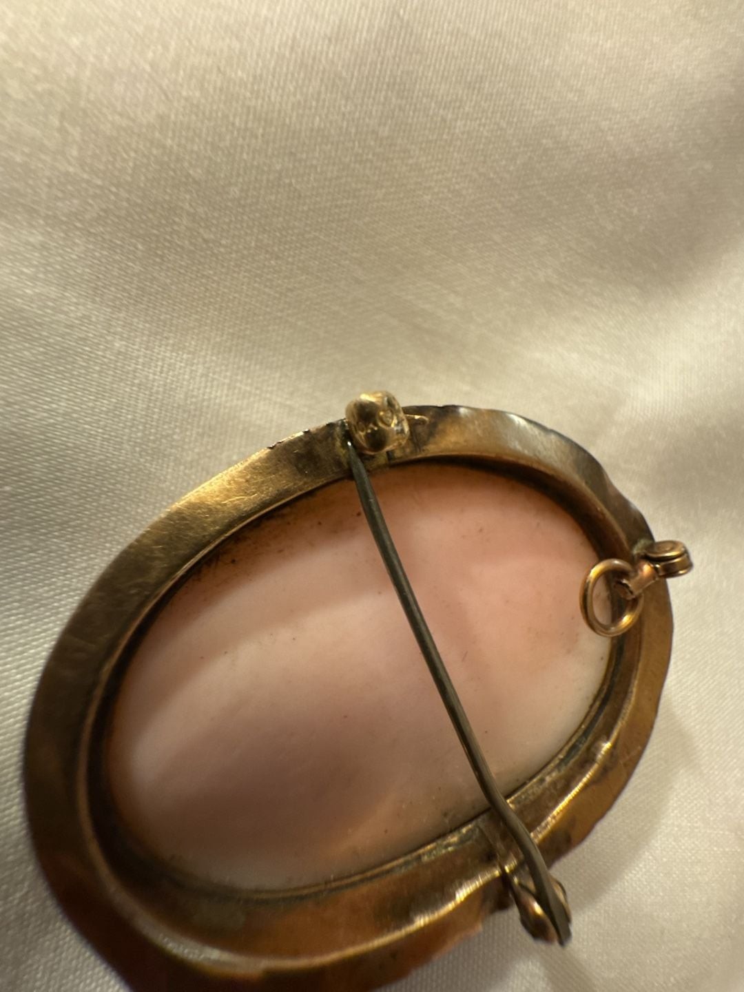 Antique 10k Gold Shell Cameo Convertible Brooch Pendant