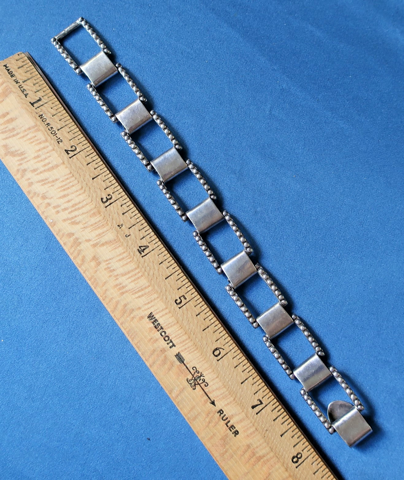 LOS CASTILLO TAXCO MEXICO Sterling Silver Square Chain Link Bracelet Necklace132