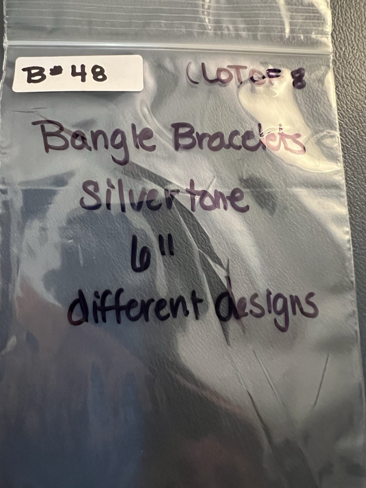 8 Vintage, Silvertone, Bangle Bracelets, Different Designs 6” #48