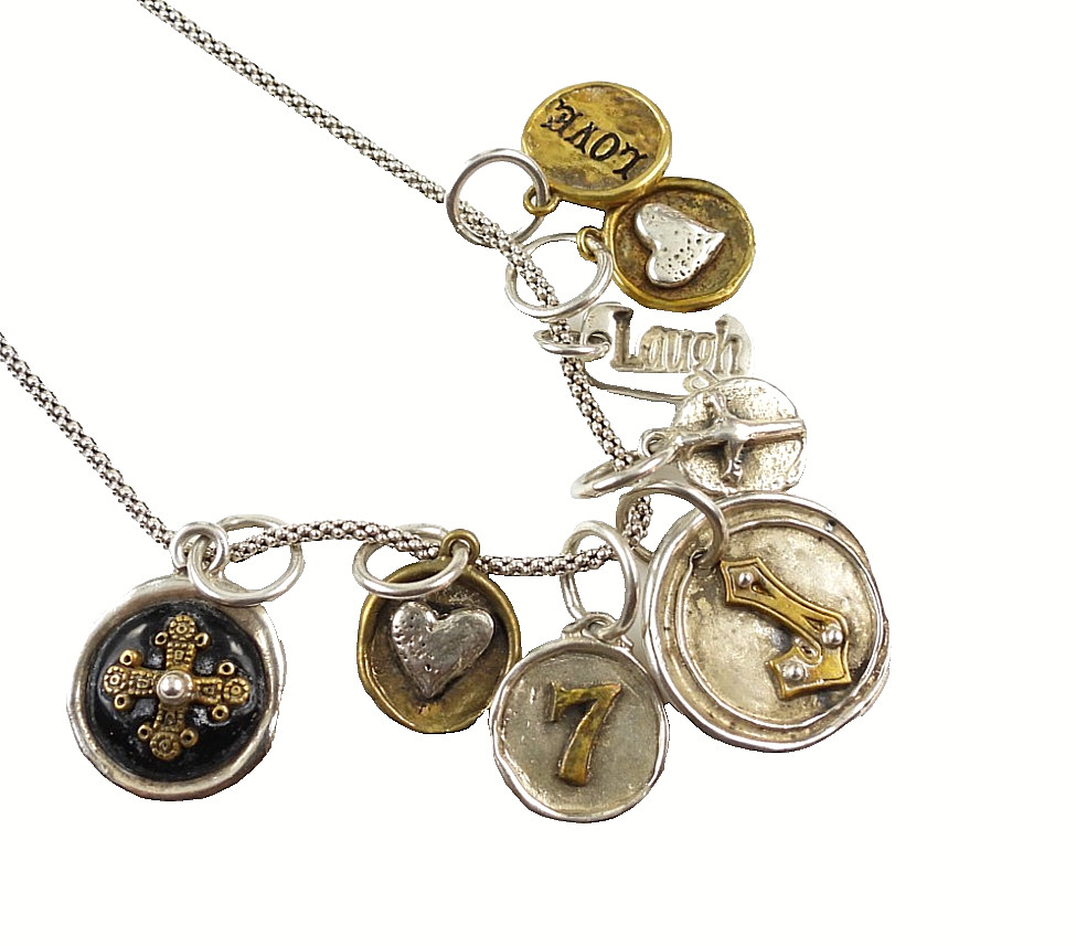 Waxing Poetic 925 Sterling Silver Popcorn Chain Necklace Charms Pendant Jewelry