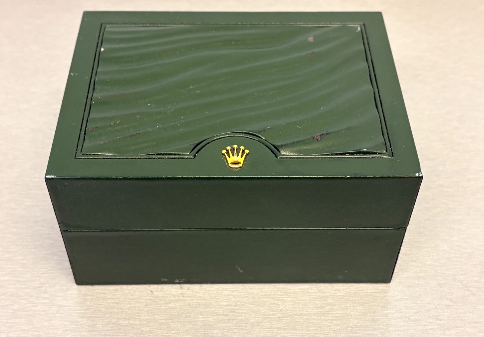 AUTHENTIC GREEN WAVE PATTERN ROLEX WRIST WATCH DISPLAY BOX- NICE!