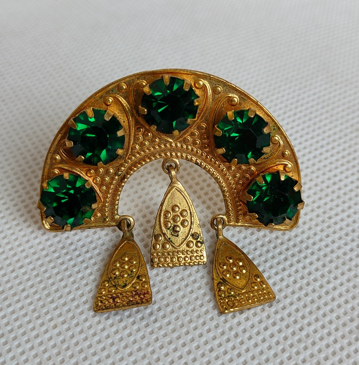 Vintage set of Soviet Czechoslovakian brooches with stones, 2 pcs. USSR.