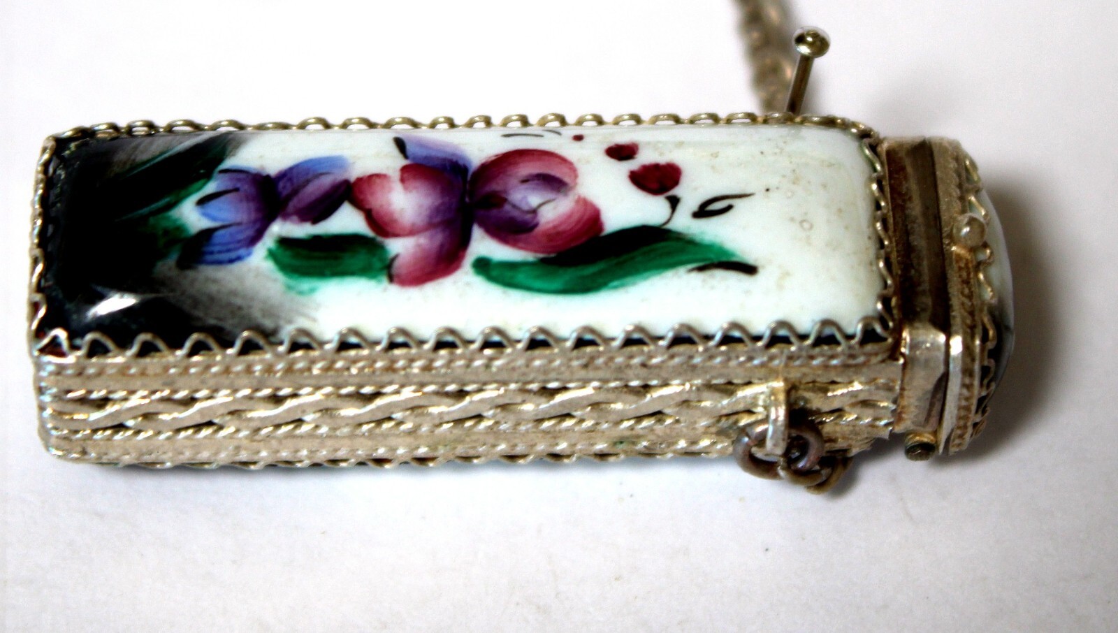 Vintage Enamel Hand Painted Russia Finift Jewelry Necklace-Locket 3 Variation#80