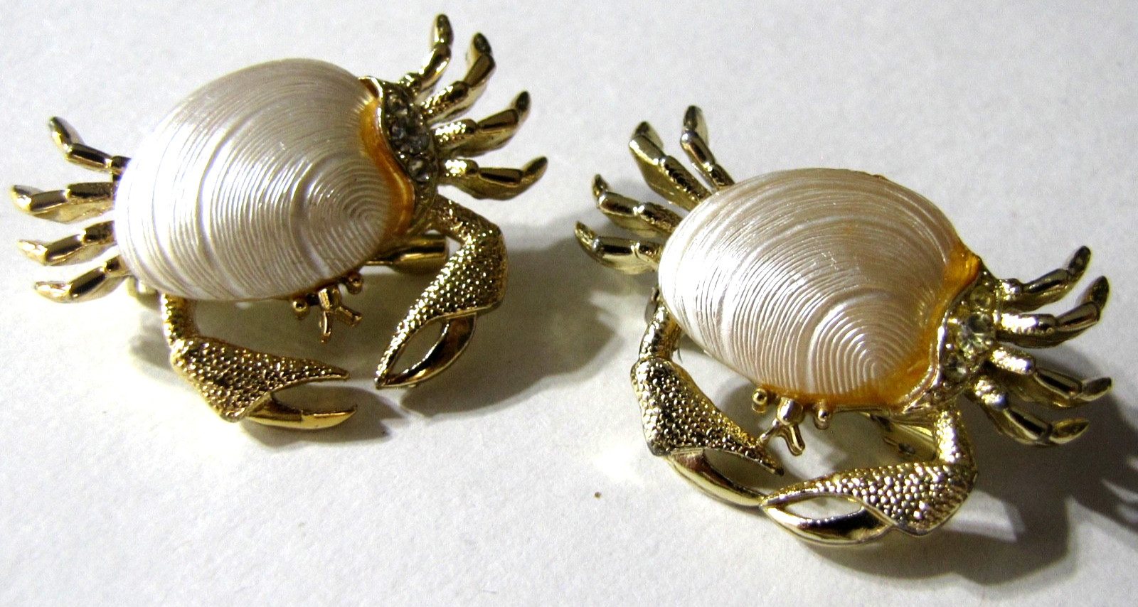 Vintage Crab Swordfish Pin Lot 4 Sea Life Mamselle Rhinestone Gold Silver Tone