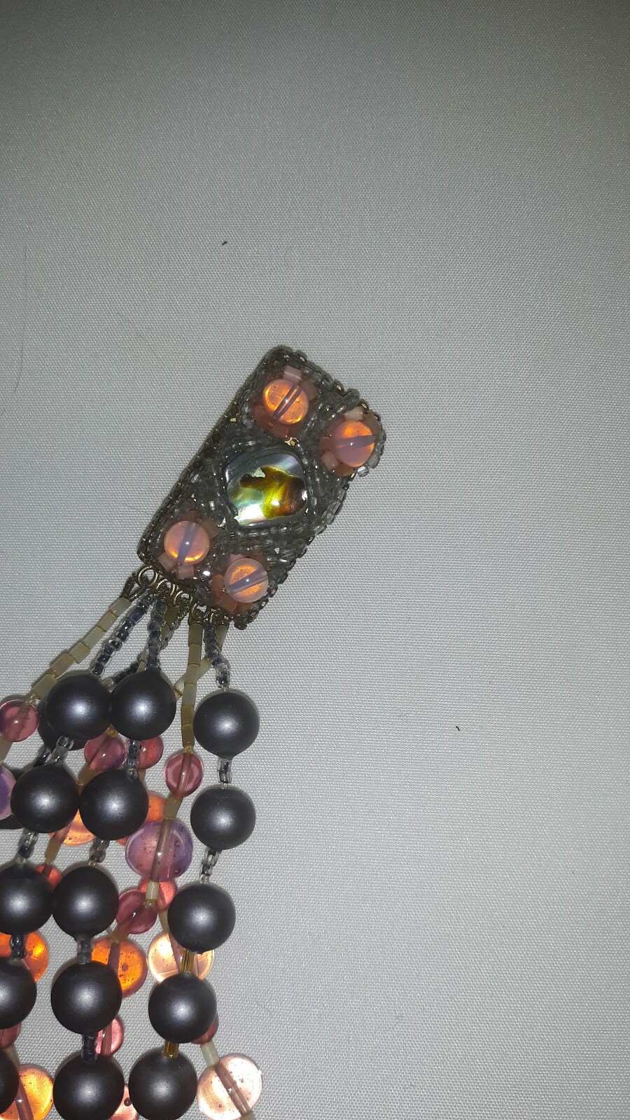 VINTAGE “ORNELLA” COLLECTIBLE NECKLACE 8 Strand,  MADE IN ITALY Pinks & Purples.