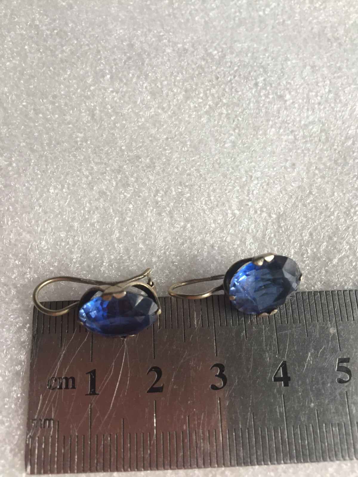 Earrings silver 875 Russian Soviet topaz Ural vintage USSR Rare old antique