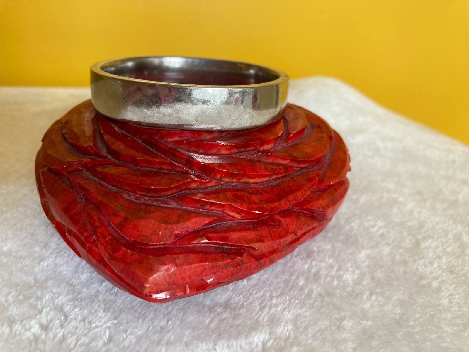 Vintage Rine Sterling Flower Etched Bangle Bracelet 25 g Sterling Silver