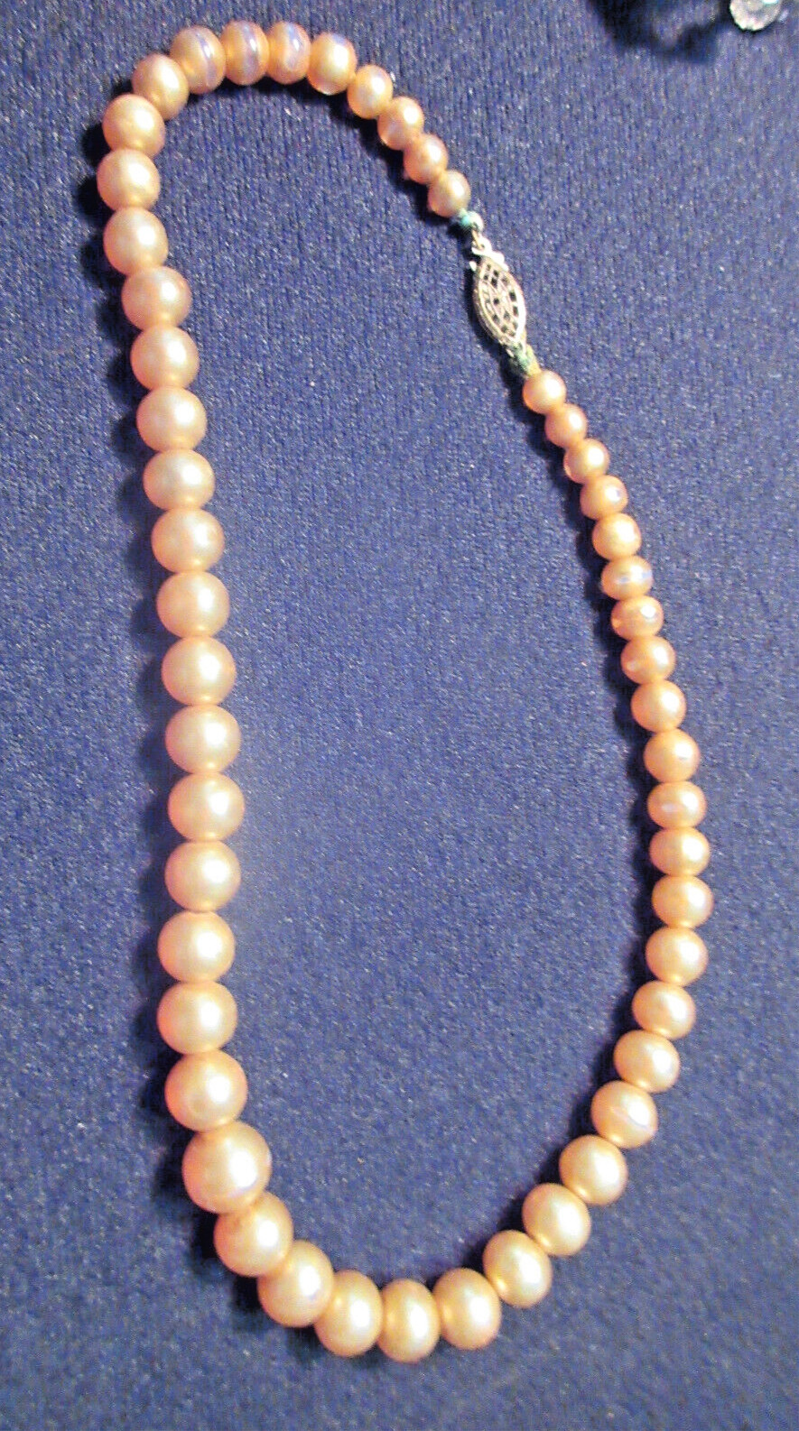 PAIR 1930’s Alabaster Pearl Necklace. Pink/BLUE Tones