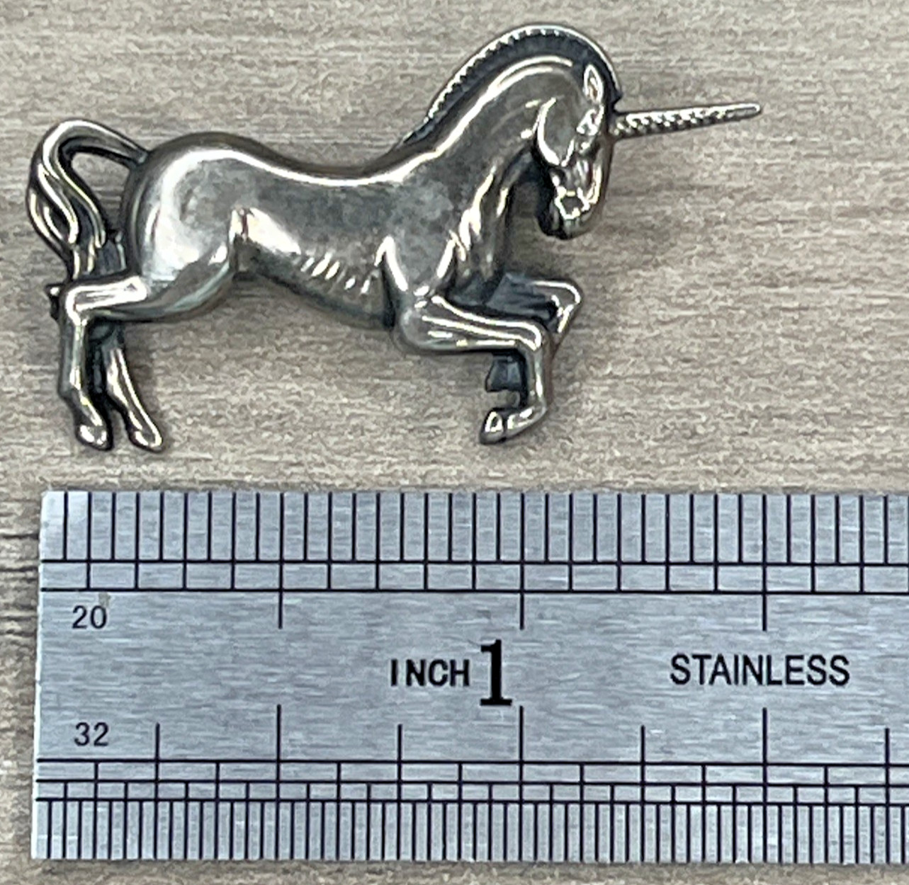 Vintage Unicorn Silver Tone Brooch Pin Whimsical Fantasy Fairytale Ethereal