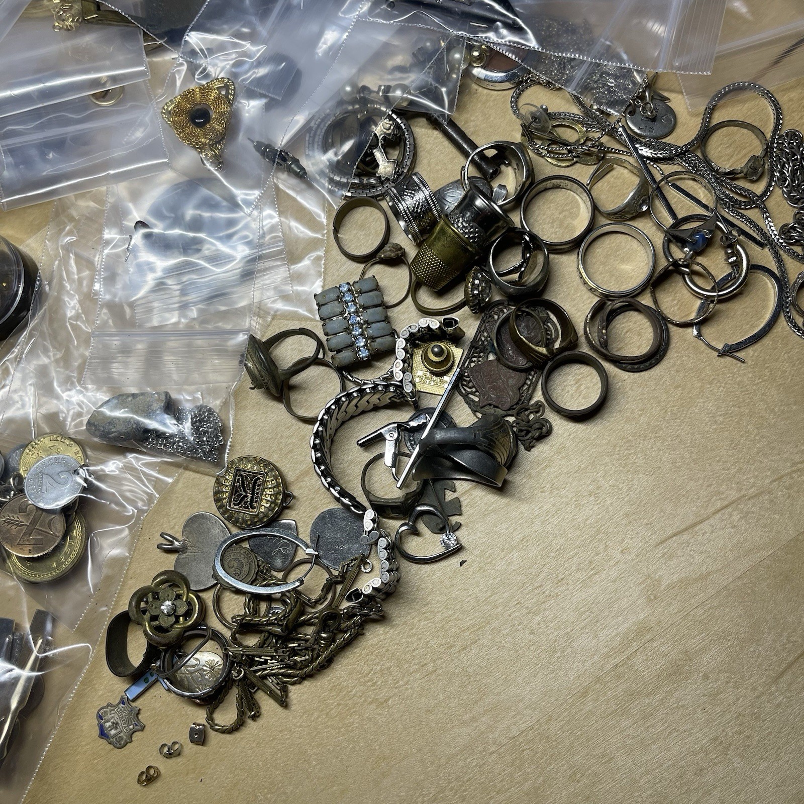 MASSIVE Vintage Costume Jewelry Lot! May be some Silver???