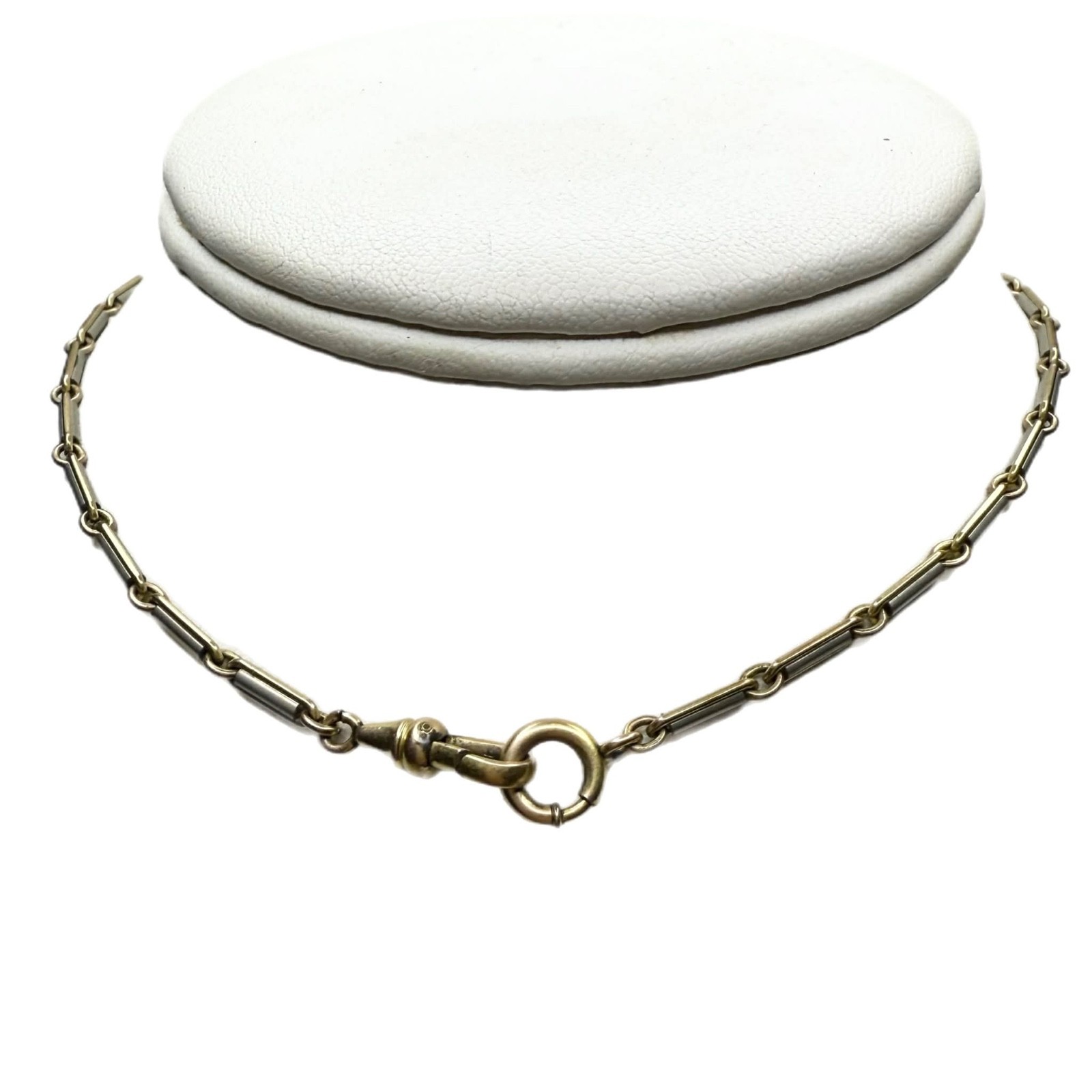 LUX Deco Pocket Watch Chain, Gold Fill, 13” Necklace, Bar Link