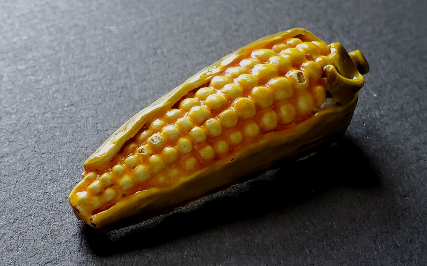 Vtg Zentall Enameled Gold Tone Corn Husk Country Farm Pin Brooch 2.5 in