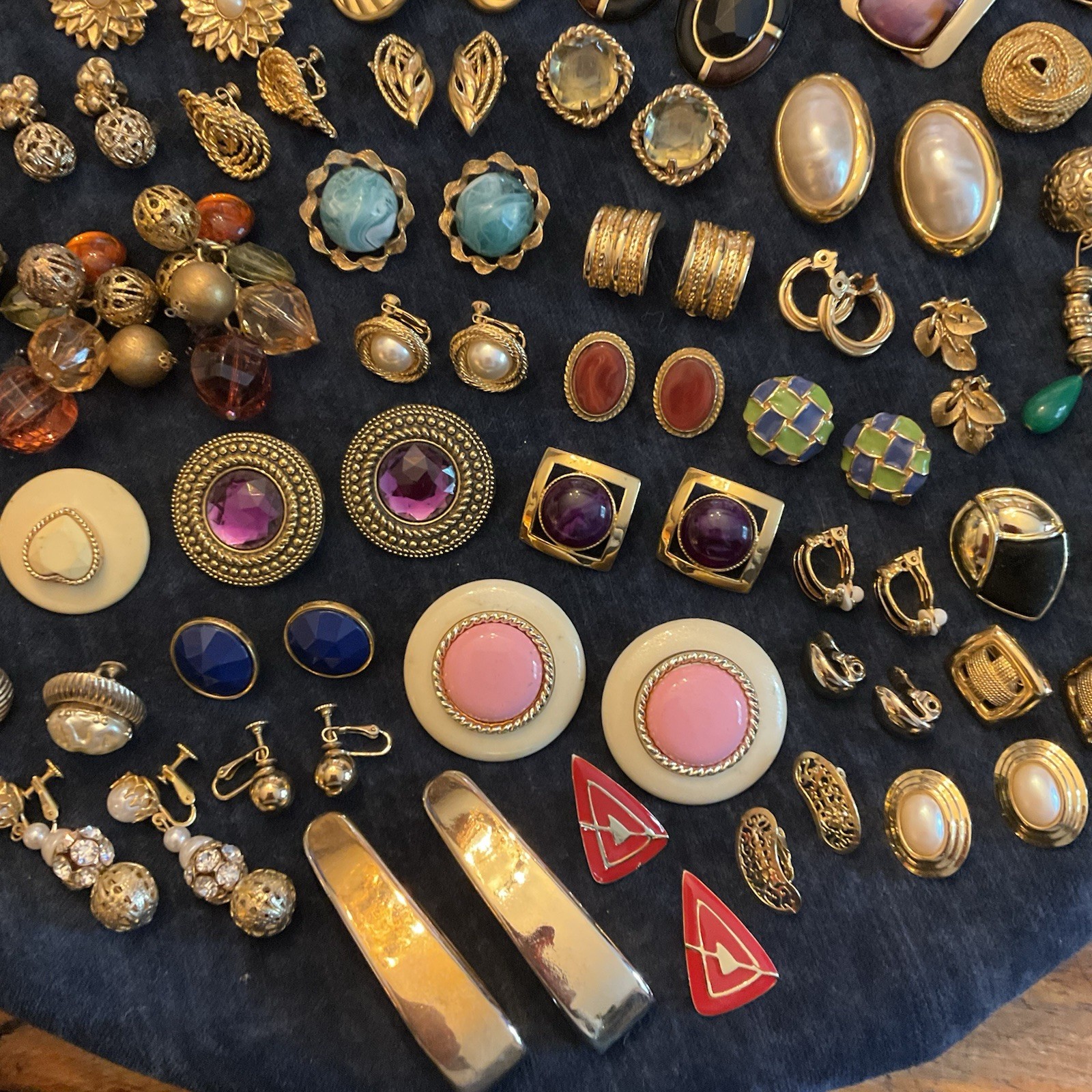 HUGE Lot Vintage Clip On Screw back Earrings TRIFARI Sarah Cov Gay Boyer Coro