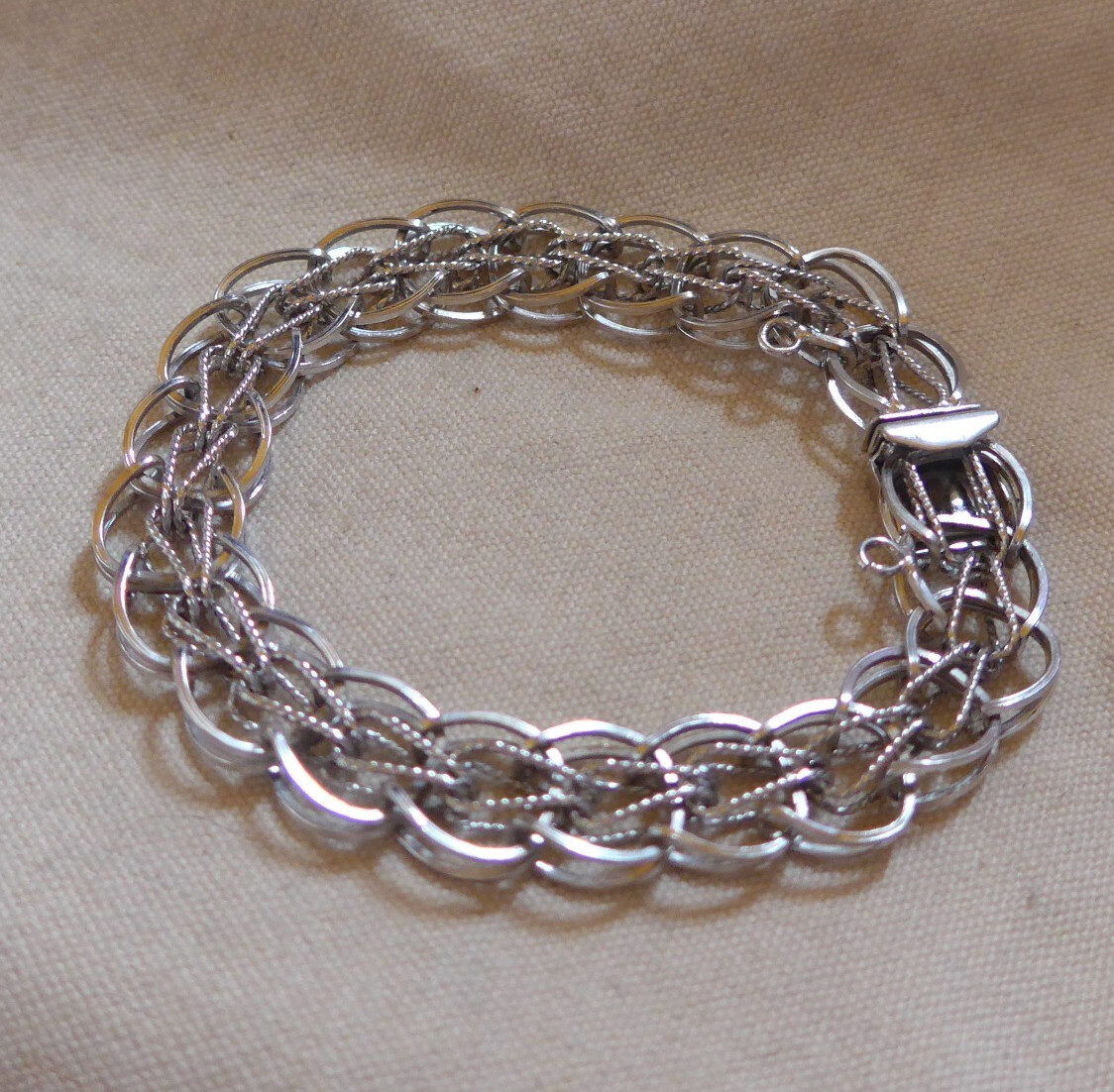 Vintage Jacoby Bender Sterling Silver 925 Link Charm Bracelet Starter JB 7.5″