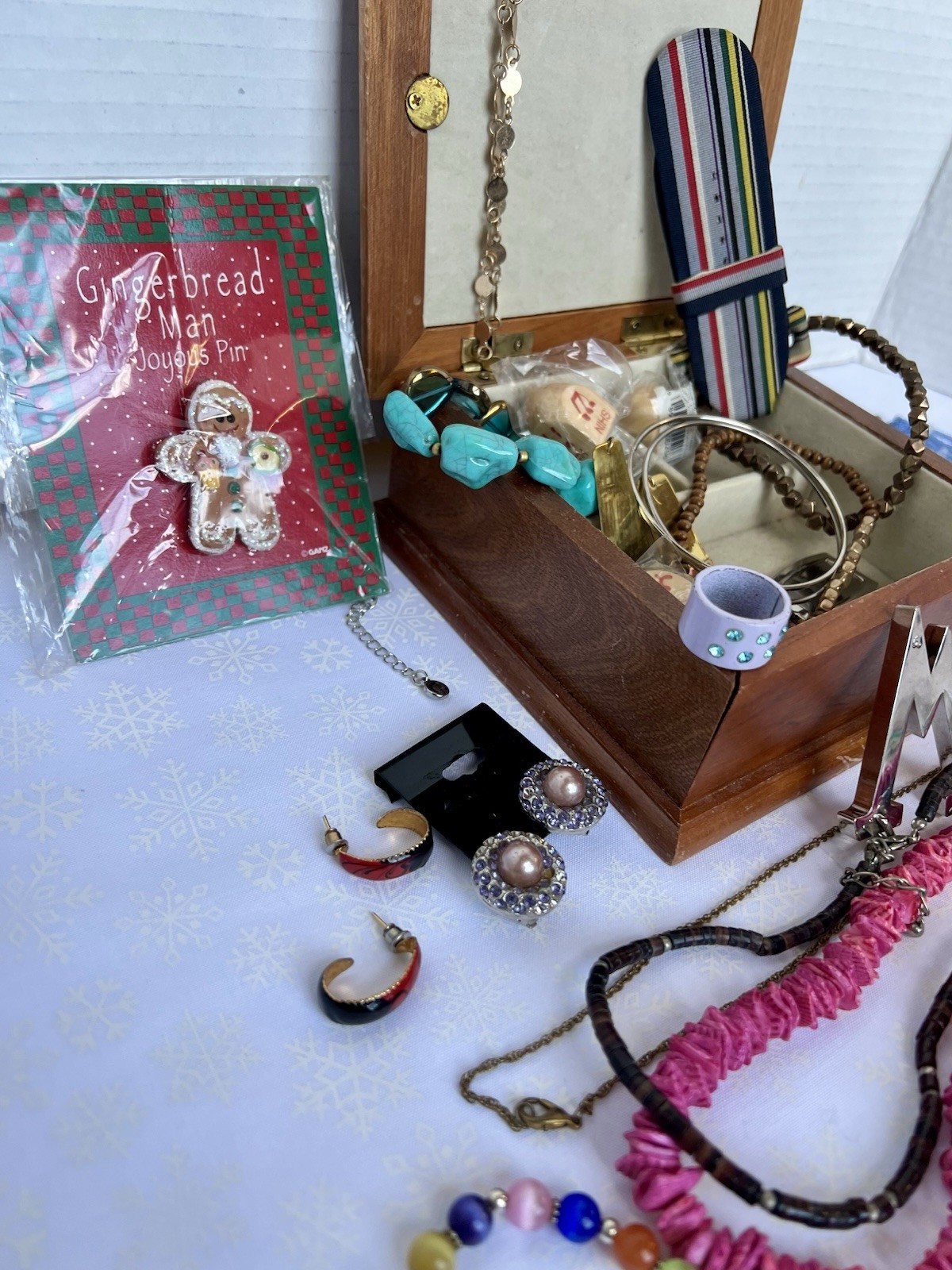 Jewelry Box With Jewelry Lot 1lb 8oz Vtg Ceramic Wood Box Jewelry & More!