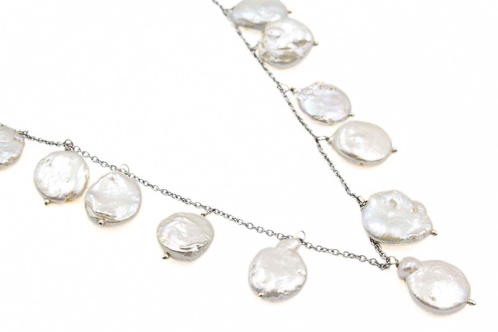 Classic HSN Freshwater Pearl Dangle Station Necklace