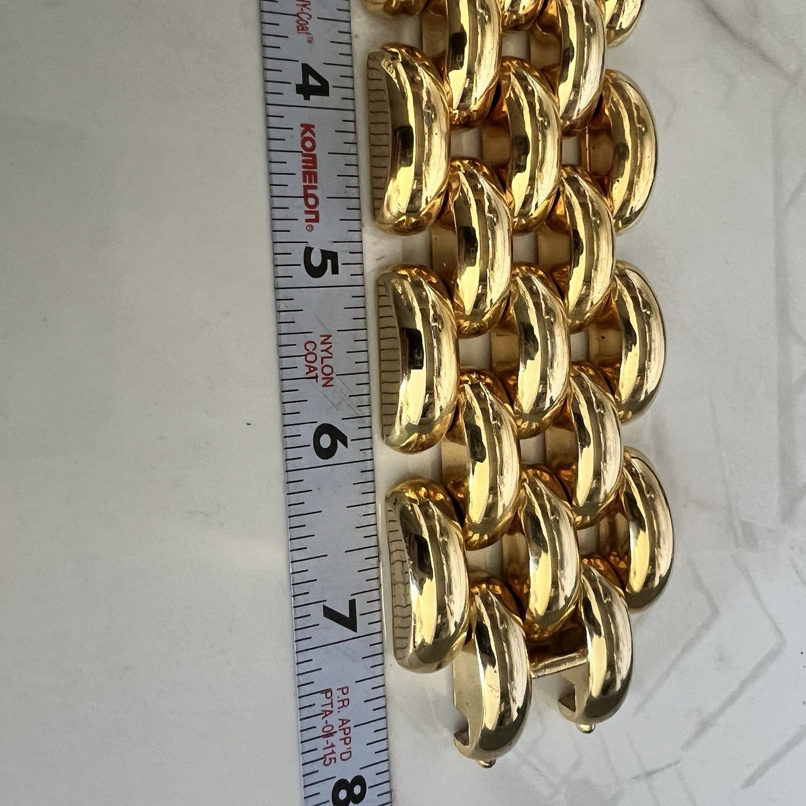 Vtg Italian Bracelet Brev. Pat. gold Plate 1960s Mid Century 8″ (CLASP DAMAGED)