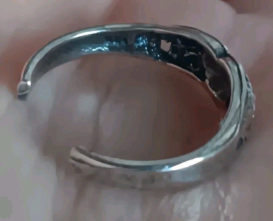Vintage Y2K Early 2000s Heart Sterling Silver Toe Ring Size 3.25